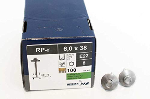Schrauben, Bohrschrauben für Trapezblech/Sandwichpaneele 6,0x38mm (blank), Reisser Schraubentechnik