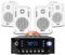 Power Dynamics BGO30 White Wall Speakers Set of 4 with Bluetooth Amplifier – Weatherproof Indoor & Outdoor Speaker System for Home, Office & Garden – Easy Installation, 240W Max Output