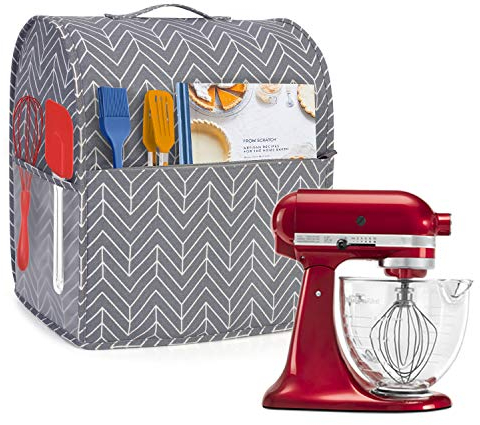 Yarwo Abdeckhaube für 4,3 und alles 4,8L Küchenmaschine, Schutzhülle mit Oberem Griff Kompatibel mit Kitchenaid Küchenmaschine Zubehör, Welligkeit