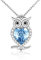 WINNICACA Damen Eulen Kette S925 Sterling Silber mit Geburtsstein Anhänger Nette Tiere Schmuck Geschenke für Frauen Mädchen Eulenliebhaber