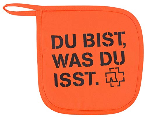 Rammstein Topflappen ”Du bist, was du isst” orange, Offizielles Band Merchandise