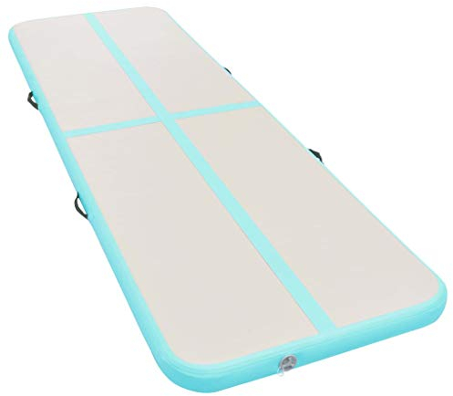 Tidyard Aufblasbare Gymnastikmatte Air-Track-Gymnastikmatte 800 x 100 x 10 cm für Gymnastik,Kickboxen,Yoga,Wrestling,Tumbling Matten Trainingsmatten Mit Pumpe,hochdichtes PVC+Band PVC-Gewebe