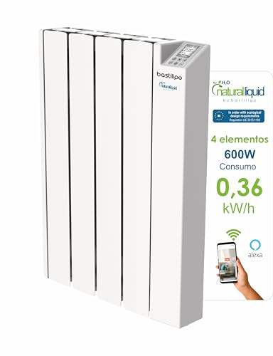 Bastilipo - Emisor térmico Digital de bajo Consumo Ecológico con WiFi, 4 Elementos, ET-Ecofluid4