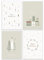 KOKO&LORA® Moderne Weihnachtskarten in Salbei mit Umschlägen - Skandinavisch & Minimalistisch mit weissen Kuverts