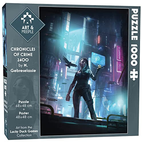 ART&Meeple, Polar, Steampunk Science-Fiction, Detektivfrau Rabe, High Tech, 1000 Teile, AMCOC2400_01, Puzzle 68 x 48 cm + Poster 48 x 48 cm