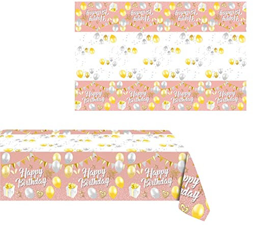 Mantel rectangular para fiesta de cumpleaños de color oro rosa para niños, niñas, hombres y mujeres, 108x180 cm, suministros de fiesta de cumpleaños, decoración de mesa