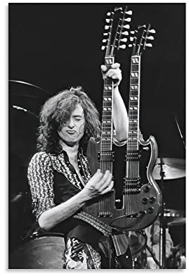 XINGSHANG Jimmy Page Poster Rock and Roll Musikposter Sänger Poster Leinwand Wandkunst Poster Dekorativ Modern Home Print Bild Kunstwerke Poster 30 x 45 cm