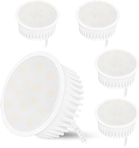 URing 5x Modulo LED Ultrapiatto ø50x23mm 5W 400LM 230V, Bianco caldo 3000K Modulo LED IP44 Impermeabile Sostituzione per MR16/GU10, fascio di luce 120° per faretti da incasso a soffitto plafoniere