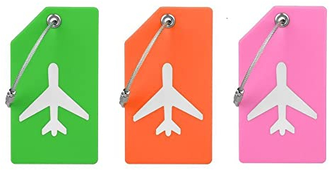 HomeSoGood 3 x Reise-PVC-Gepäckanhänger, Gepäckanhänger, Namensschilder, Koffer, Adressetiketten, Halter, Gepäckanhänger, Reisezubehör