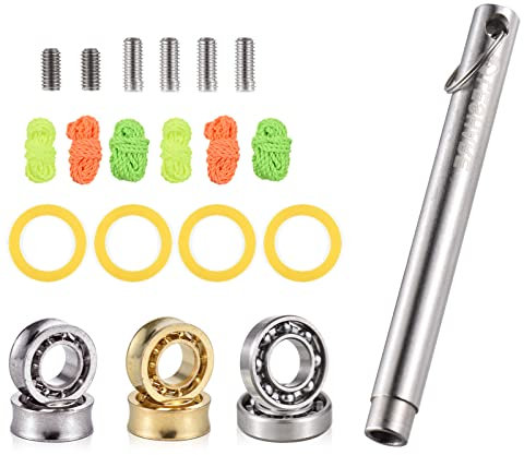 Lixada Yoyo Kugellager-Set 4 Stück 10 Kugeln, Nicht reagierende Yoyo-Lager 2 Stück 8 Kugeln, reagierende Yoyo-Lager mit Achsen Yoyo-Schnüren und Lagerentfernungswerkzeug Komplettes Yoyo-Lagerpaket