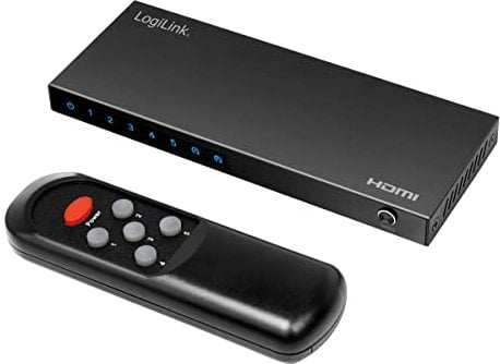 LogiLink HDMI-Switch zum Umschalten von bis zu 5 Eingangsquellen (Videorekorder, DVD Player, Spielkonsole, etc.) in Ultra HD 4K/60 Hz