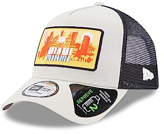New Era Miami License Plate Stone Black A-Frame Adjustable Trucker Cap - One-Size