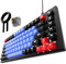 Kreo Hive Clavier de jeu anti-ghosting | Clavier mécanique filaire Tenkeyless à 75 % avec rétroéclairage à DEL blanches et capuchons de touches 3 couleurs | Câble USB C amovible (rétroéclairage blanc,
