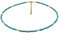 Aleasha Türkis Halskette Damen Gold Boho Kette kurze Choker Edelstahl Perlen Stein Fossil Sommer Strand handgefertigte verstellbare 37cm Schmuck Geschenke