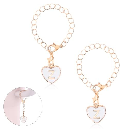 PEUTIER Stanley Cup Letter Charms - Heart Alphabet Pendant Personalized Name ID Initial Decorations Handle Chain for Tumbler Accessories (Z)