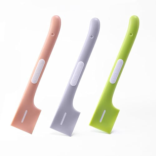 DOETYD Lot de 3 cuillères à conserves pour animaux de compagnie : pelle à nourriture à long manche pour chiens et chats, en matériau TPR (fournitures pour animaux de compagnie)