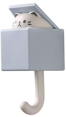 Leisurealeaneag Porte-manteau mural décoratif pour entrée, maison, bureau, gris, bleu, 10,5 x 5 x 4,5 cm