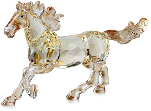Kristallpferd, realistische Tierkunstfigur, Sammlung, Tischdekoration, Statue, Heimdekoration (Gold)