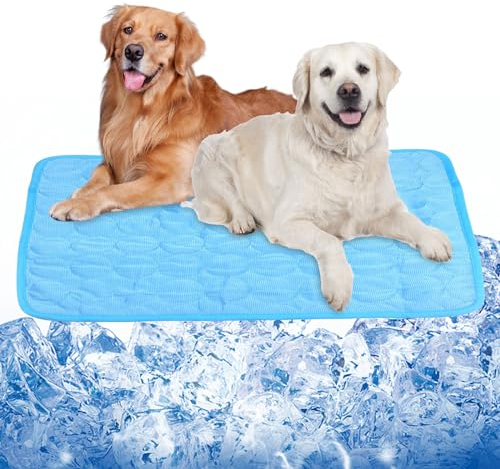SUVEK Haustier Kühlmatte, Dog Cooling Mat, Haustiere Selbstkühlende Matte Kühl Hundematte, Kühlkissen Hundedecke, Kühldecke Kaltgelpad für Hund Katzen,100 x 70cm