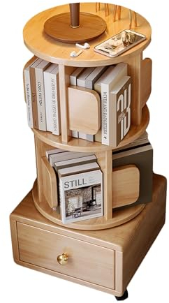 GaRcan 360° drehbares Bücherregal, mit Rollen, Bücherregal, CD-Regal, geeignet für Präsentationsregale für Wohnzimmer/Zuhause/Büro