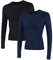 IECCP Damen Sport T-Shirt 2er Pack Funktionsshirt Laufshirt Fitness Shirt Trainingsshirt Langarm für Running Workout Gym mit Daumenlöcher Schwarz und Dark Blau M