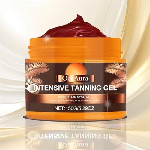 Gel abbronzante, 150 g, crema accelerante abbronzante, intensa, morbida, marrone, per ottenere un'abbronzatura naturale con ingredienti naturali