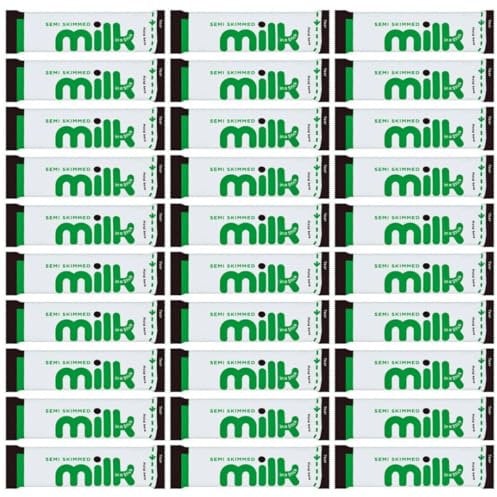 Milk Sachet Bundle – 50 x UHT Semi Skimmed Milk Sticks – Long Life Individual Portions for Coffee, Tea, Travel, Hotel, Office – WoodzyCo Exclusive