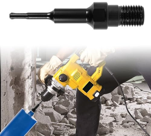 Foppla Adaptateur de tige mâle de 3,8 cm vers SDS Max en acier UNC 1-1/4-7 mâle vers SDS Plus - Adaptateur de tige - Adaptateur de connexion pour connexion (motif SDS-Plus, noir)