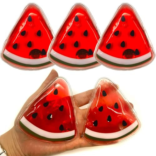 Reusable Pocket Hand Warmers, Click Activated Instant Heat Packs, Snap It Hot/Cold Gel Heating Pad for Pain Relief, Sore Muscles, Stiffness, Aches, Instant Hot Pad, Hot Compress (5 Watermelons)