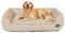 HMTOPE Hundebett, Hundesofa, Hundekissen, Hundekörbchen Abnehmbar und waschbar, Beige, 110 x 86 x 26 cm