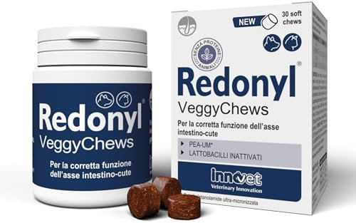 Innovet, Redonyl Veggy Chews, per la Salute di Cute e Mantello del Cane e del Gatto, Senza Proteine Animali, per Soggetti Allergici o con Intolleranze Alimentari, 30 Chews Masticabili