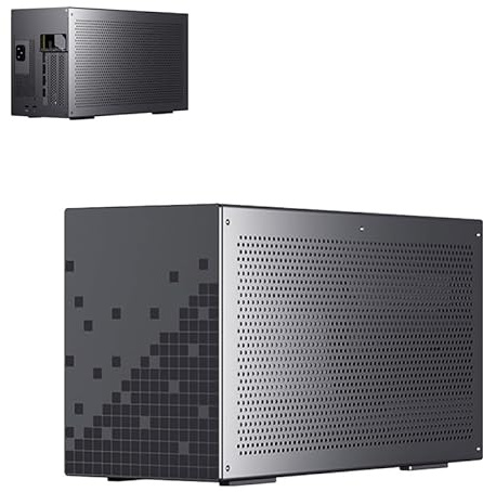 Plyisty Thunderbolt 3 EGPU-Gehäuse, Externes PCIe X16-Grafikkarten-Erweiterungsgehäuse für Laptop, 40 Gbit/s 60 W Schnelllade-Aluminium-GPU-Dock für Gaming