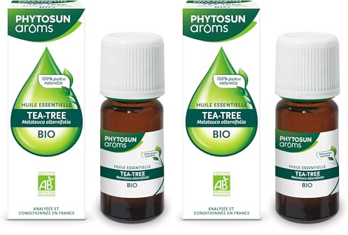 PHYTOSUN AROMS - Huile Essentielle Tea-Tree Bio (Arbre à Thé) - HEBBD - 100% Pure & Naturelle - 100% Bio - Analysée & Conditionnée en France - 10 ml (Lot de 2)