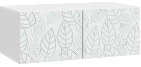 Coespram Mobile TV da parete, 59,5 x 31 cm, bianco, vintage, sospeso, in legno, con 2 ante, per soggiorno e camera da letto, salvaspazio