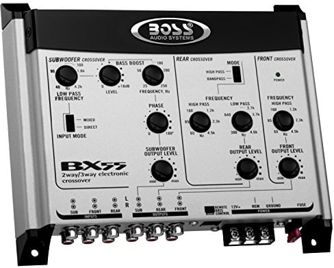 Boss Audio BX55 - Crossover electrónico de 2/3 vías, Control Remoto de Nivel de subwoofer