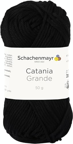 Schachenmayr Catania Grande 9807331-03110 schwarz Handstrickgarn, Häkelgarn, Baumwolle