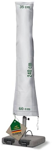 Mehr Garten Premium Protect Sonnenschirm Schutzhülle 240x35/60 cm | Sonnenschirmhülle für runde Schirme bis Ø450 cm - wasserdicht, UV-beständig und atmungsaktiv – 2-lagiges Polyestergewebe