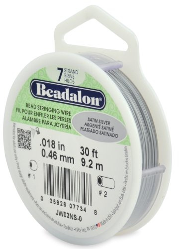 Beadalon 9,2 m Spule 7-Strang-Draht, 0,46 mm Durchmesser, Satin-Silber