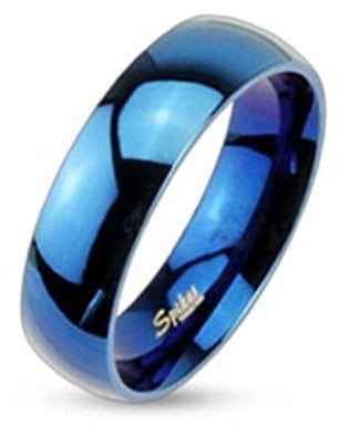 Tapsi´s Coolbodyart® Partner Ehe Ring Edelstahl 8mm Breit Blau Poliert 66(21)