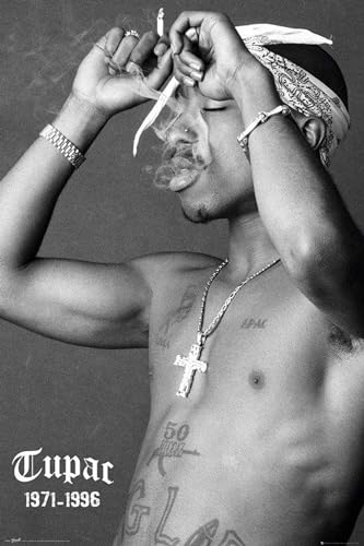 GB eye Tupac Smoke 61 x 91,5 cm / 24,2 x 35,8 Zoll Maxi-Poster – Gerollt geliefert – Kunstposter – Wandposter – Poster & Drucke | Tupac Merchandising