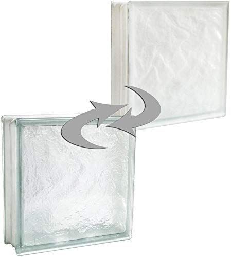 Design Glasbaustein Iceberg klar 1-seitig satiniert 30x30x10cm - 2 Stück