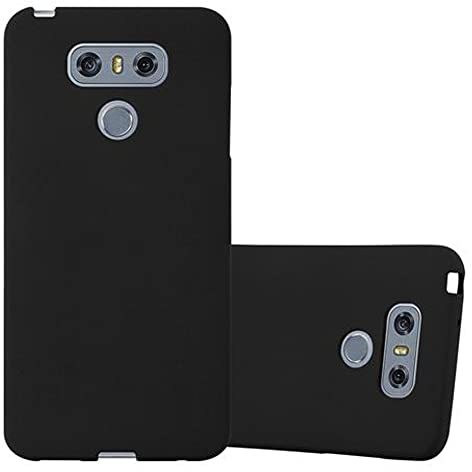 Cadorabo Hülle kompatibel mit LG G6 Schutzhülle TPU Silikon Case Frost Design Slim Kratzfest Weiche Gummi mit Rundumschutz Case Hülle für LG G6 in Schwarz
