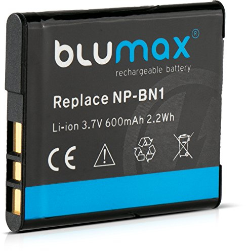 Blumax - Batterie pour Sony NP-BN1/NPBN1 à 600 mAh - Compatible avec Sony Cyber-Shot DSC-QX10/DSC-QX100/DSC-T99/DSC-T110/TF1