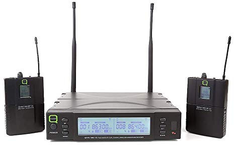 Q Audio QWM1960 Dual Beltpack Wireless Lapel Lavalier Headset Microphone CH38