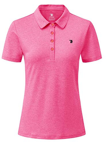 YSENTO Women's Sports Golf Shirts Breathable Quick Dry Short Sleeve Polo T-Shirts(Pink,m)