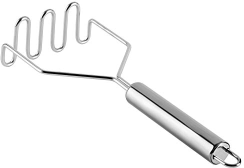 Schiacciapatate in acciaio inox, perfetto per fare purè di patate, pane alla banana, purea di zucca e verdure, schiacciapatate è facile da pulire e usare (1 pezzo).