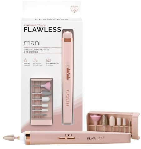 Finishing Touch Flawless Salon Nails Kit, Electronic Nail File and Full Manicure and Pedicure Tool