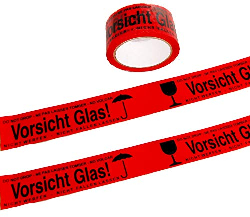 36 Rollen VORSICHT GLAS Paketband Paketklebeband 48mm x 66m Klebeband tape