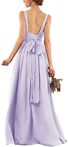 Snow Lotus - Abito da damigella d'onore da donna, in chiffon, lunghezza formale, da ballo Lilla 46