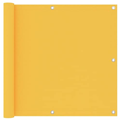 vidaXL Balkon Sichtschutz Bespannung Terrasse Windschutz Sonnenschutz Balkonbespannung Balkonverkleidung Gelb 90x600cm Oxford-Gewebe